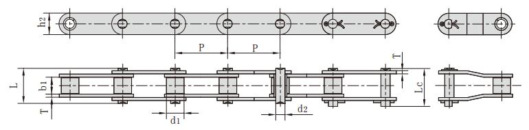 C2120H,雙節(jié)距小<font color='red'>滾子</font>輸送鏈
